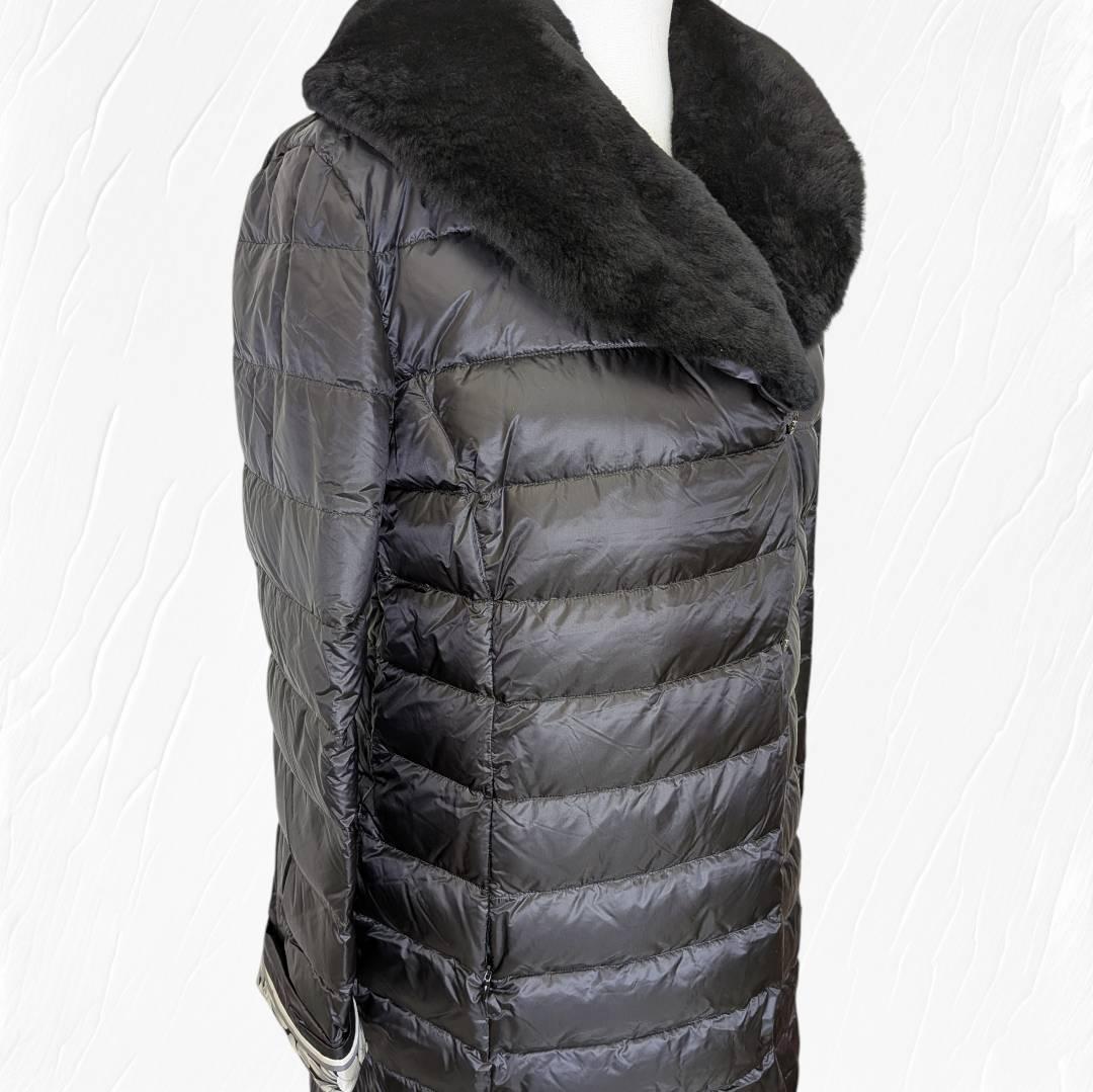 【未使用】LEONARD レオナール 高級ダウン ブラック ファー 紐付き ４２