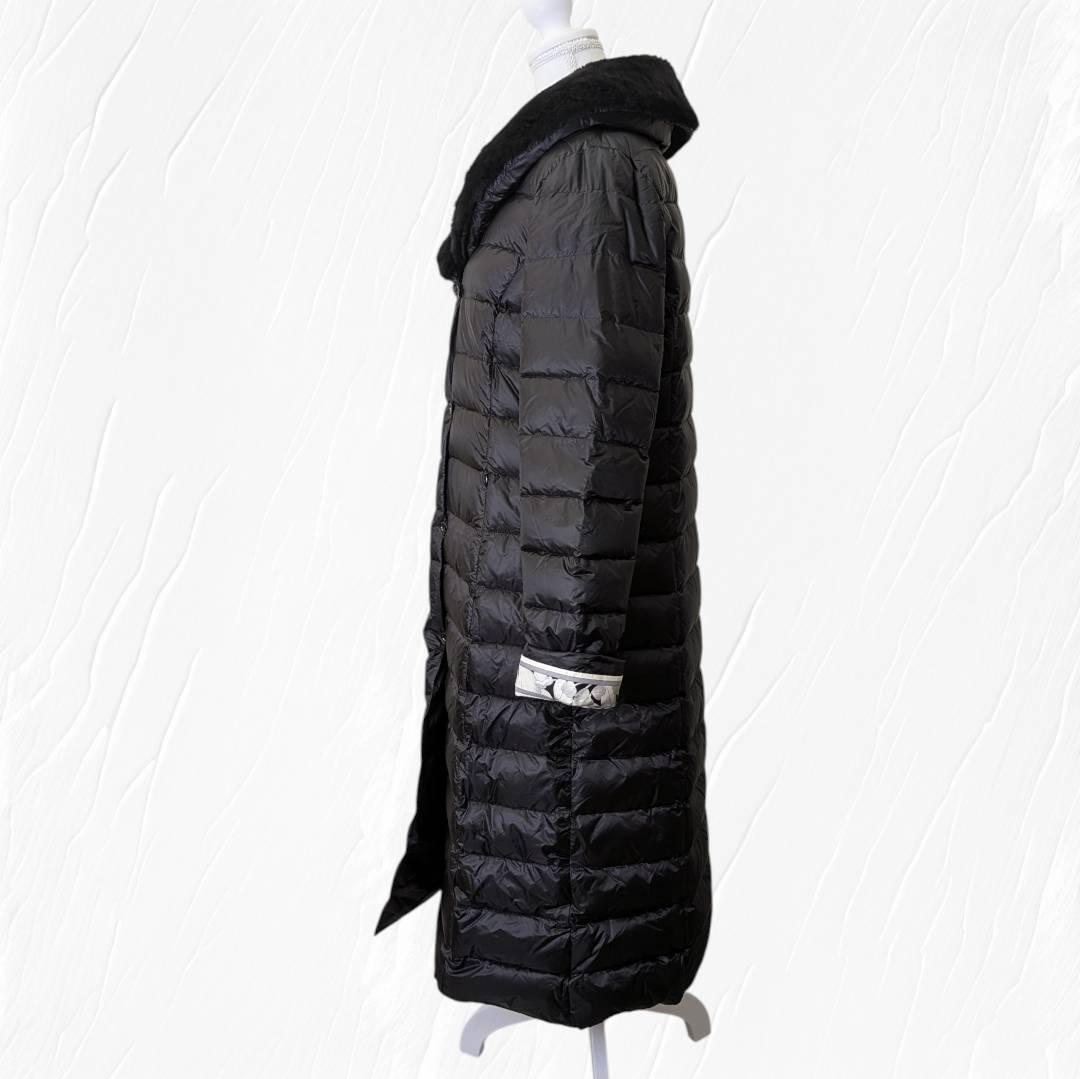 【未使用】LEONARD レオナール 高級ダウン ブラック ファー 紐付き ４２
