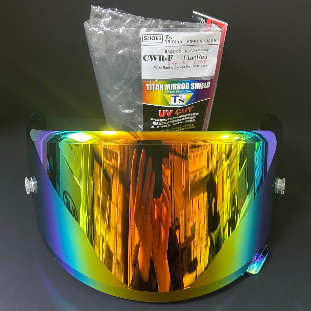 SHOEI純正シールドにミラー加工 T's CWR-F ミラーシールド