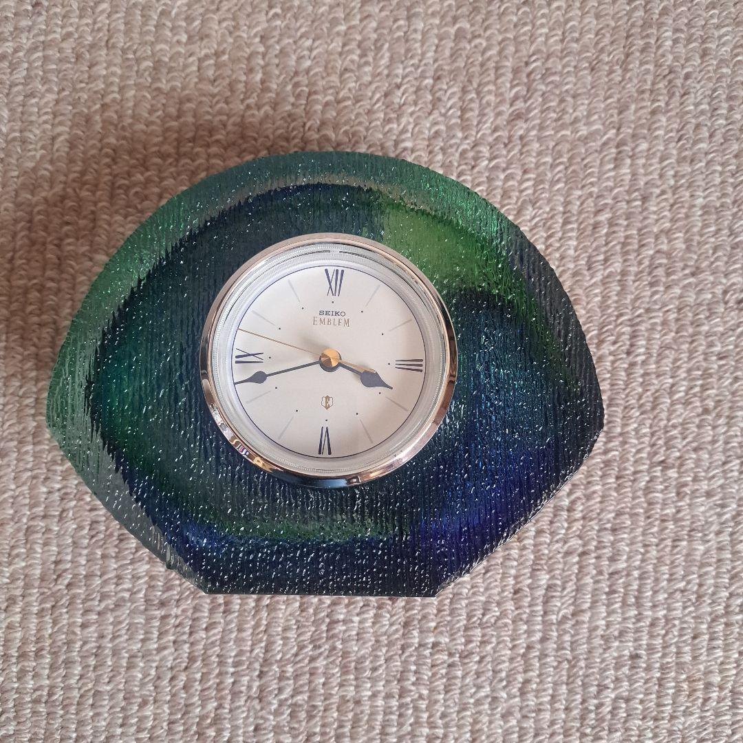 SEIKO EMBLEM 彩色硝子　置時計