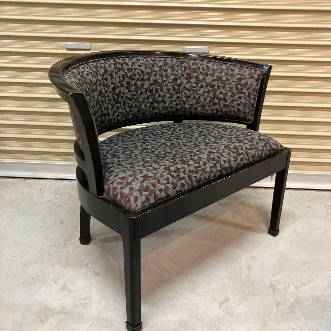 昭和レトロ マルニ ベントウッド 木製ロビーチェア ラウンジチェア 幾何学模様