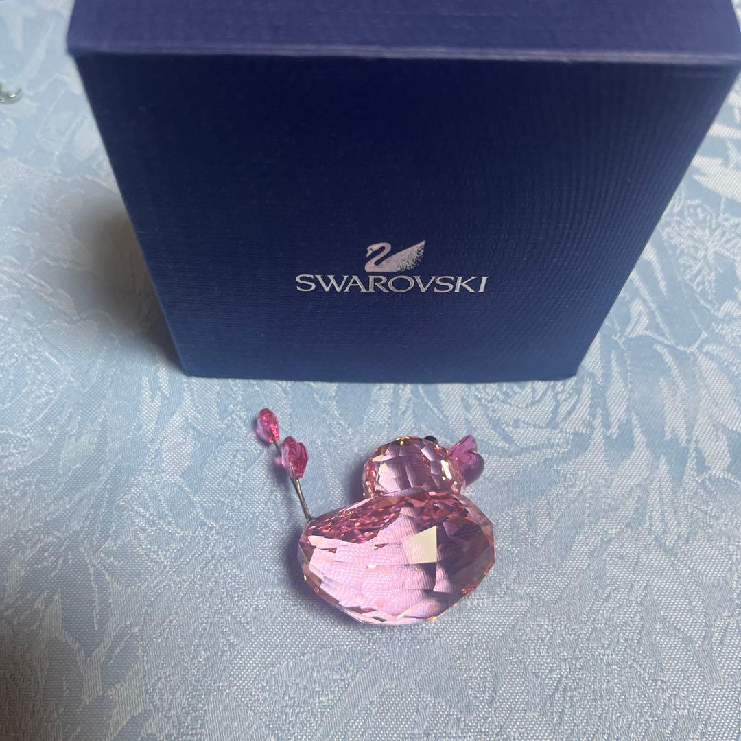 Swarovski ♡ ピンククリスタル アヒルの置物