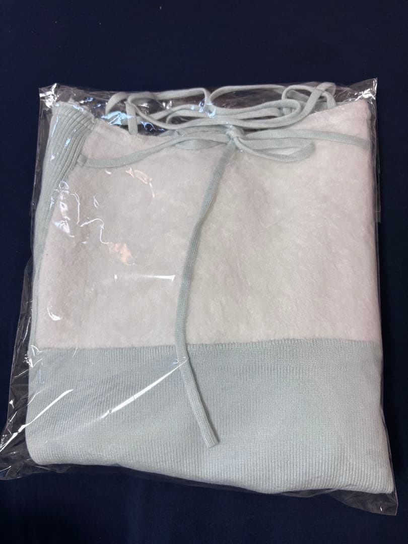 トップス lumignon Ribbon bust fluffy tops blue