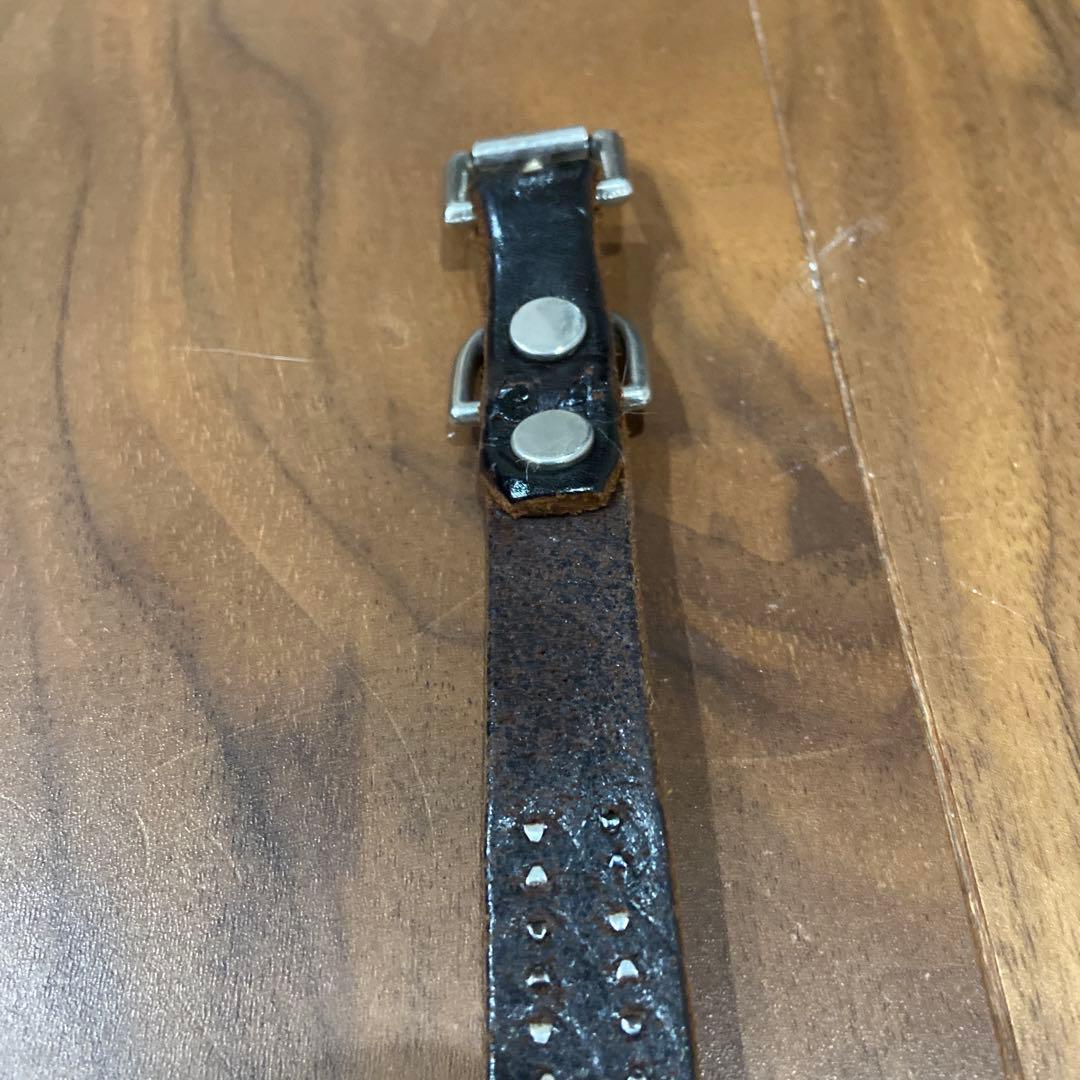 希少配色 HTC ピラミッドスタッズ シルバー&ブラック ナローベルト 34