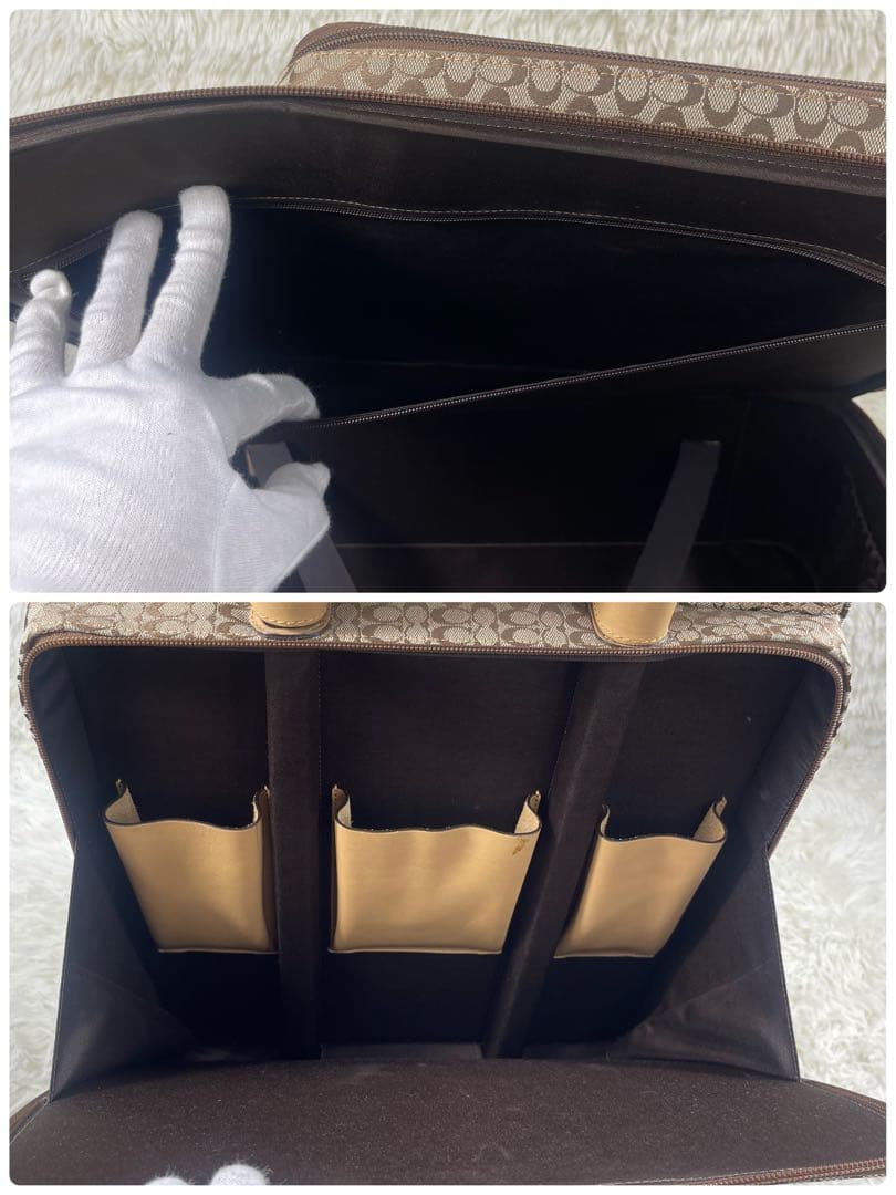 極美品‼️COACH コーチ　キャリーケース　シグネチャー　キャンバス　レザー