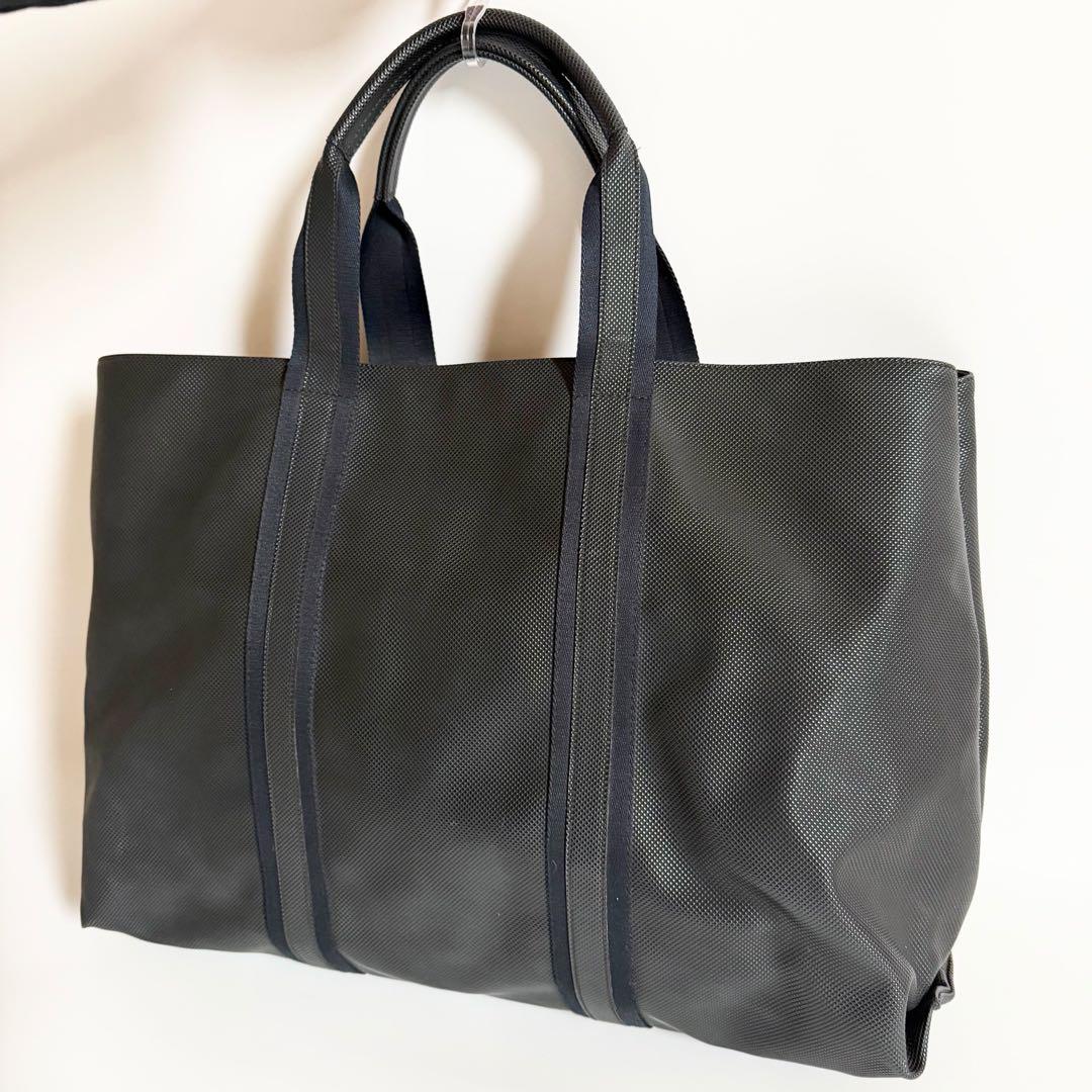 極美品　ボッテガヴェネタ　マルコポーロ　PVC 黒トートバッグ　A4 ビジネス