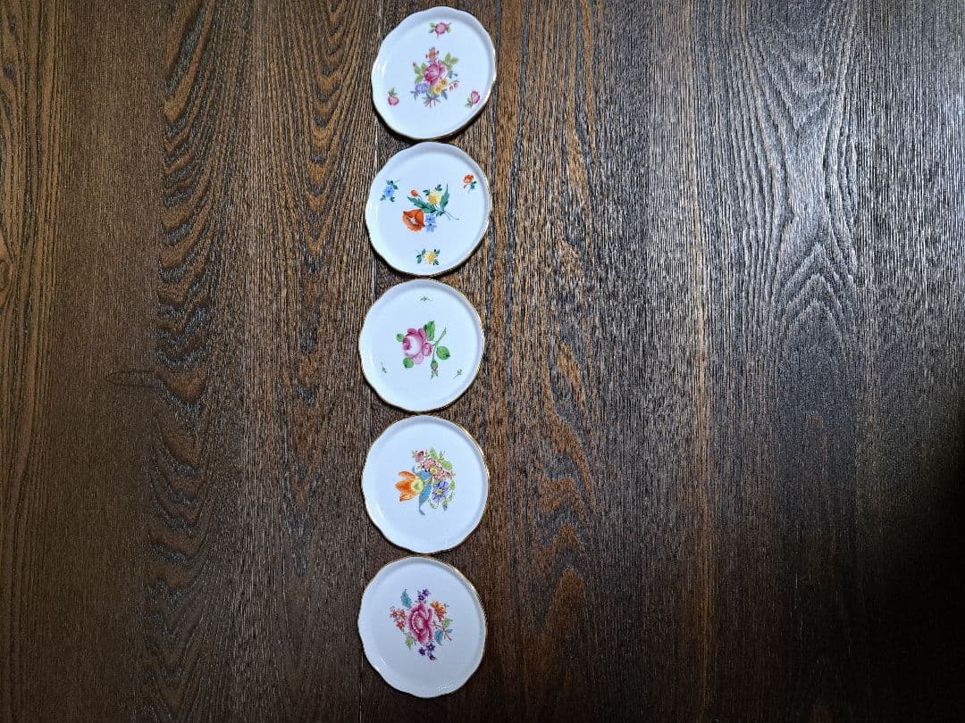 新品　Herend　花柄陶磁器皿5枚セット
