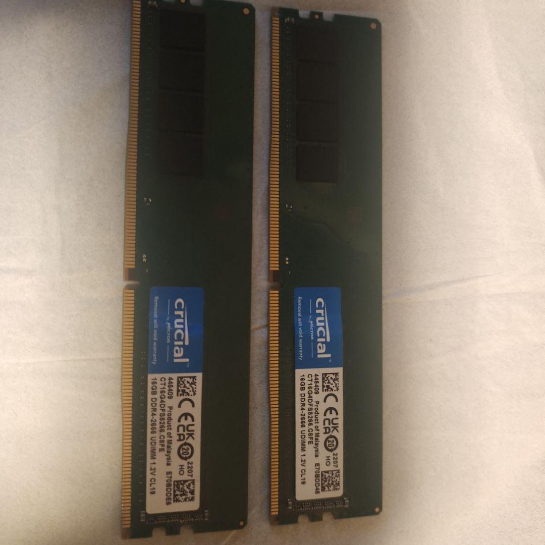 Crucial DDR4メモリ 32GB(16GB 2枚組)