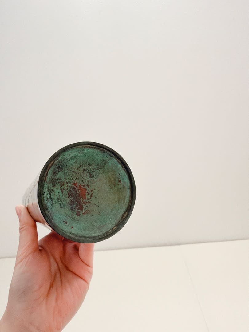 銅製花瓶　花瓶　丸寸胴