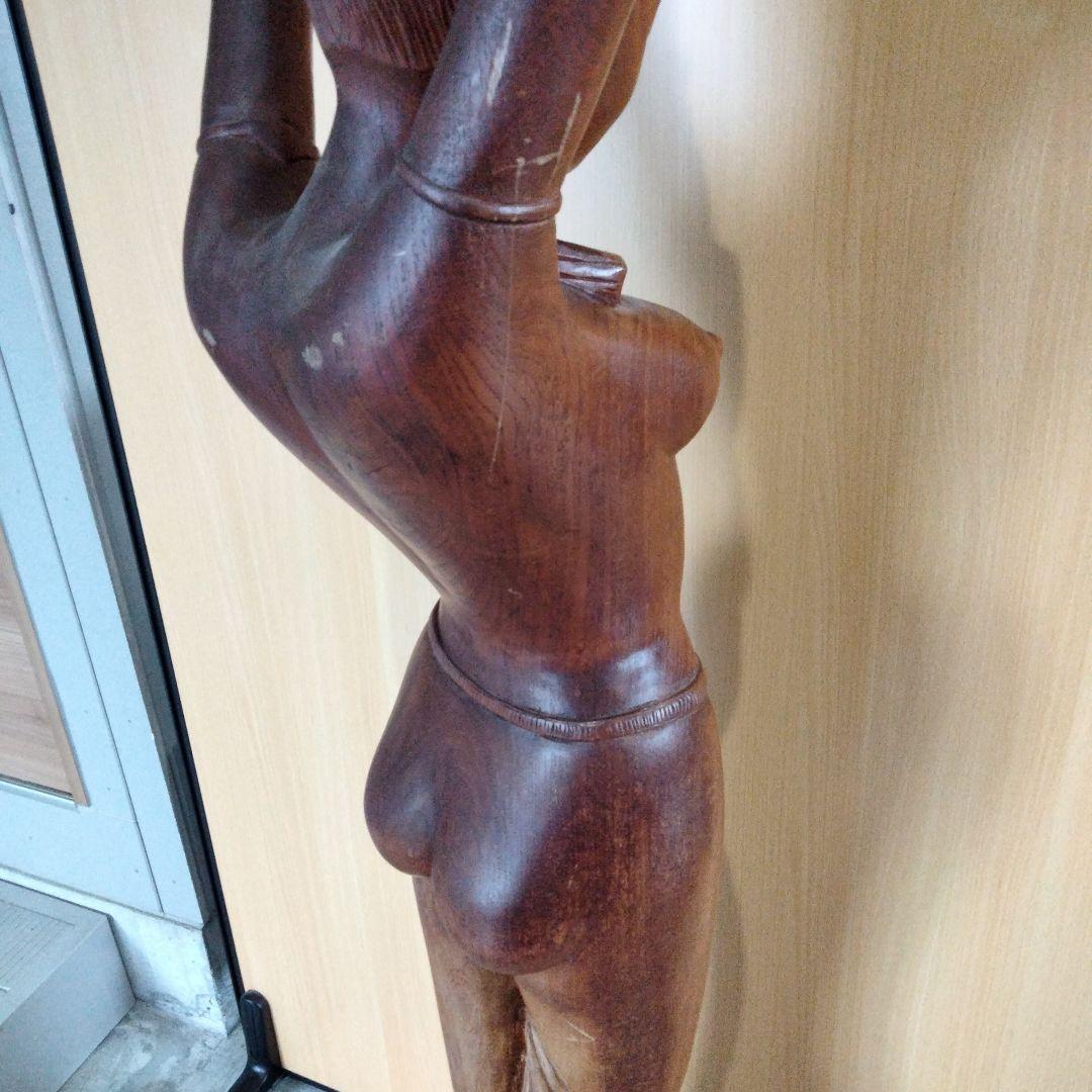 大型　アジアン　エレガント　木彫りの裸婦像　170cm