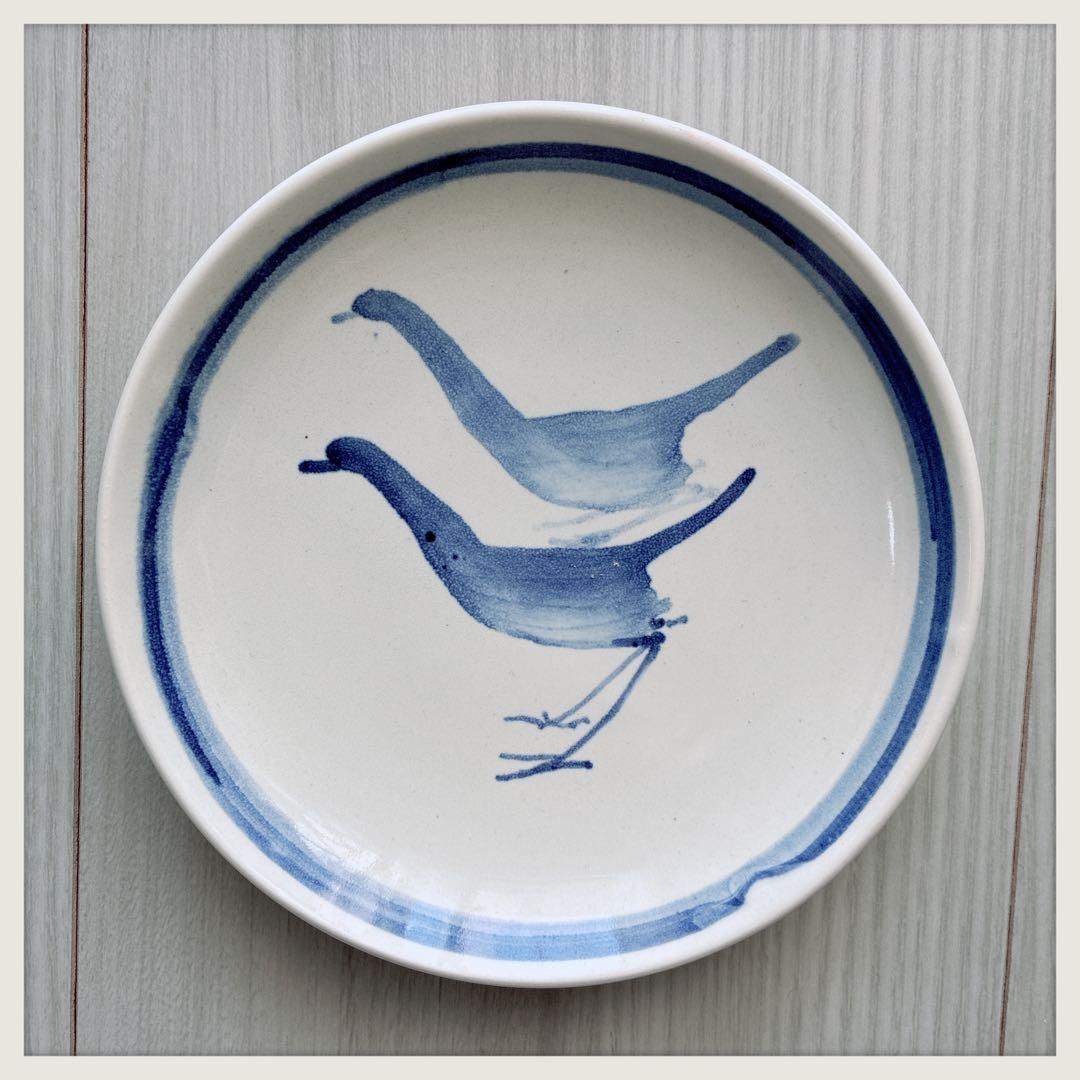 英国ヴィンテージ　RyePottery Wally Coll作　小鳥小皿x6枚組