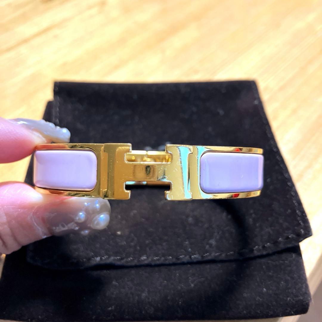 エルメス 美品バングル ピンク×ゴールド