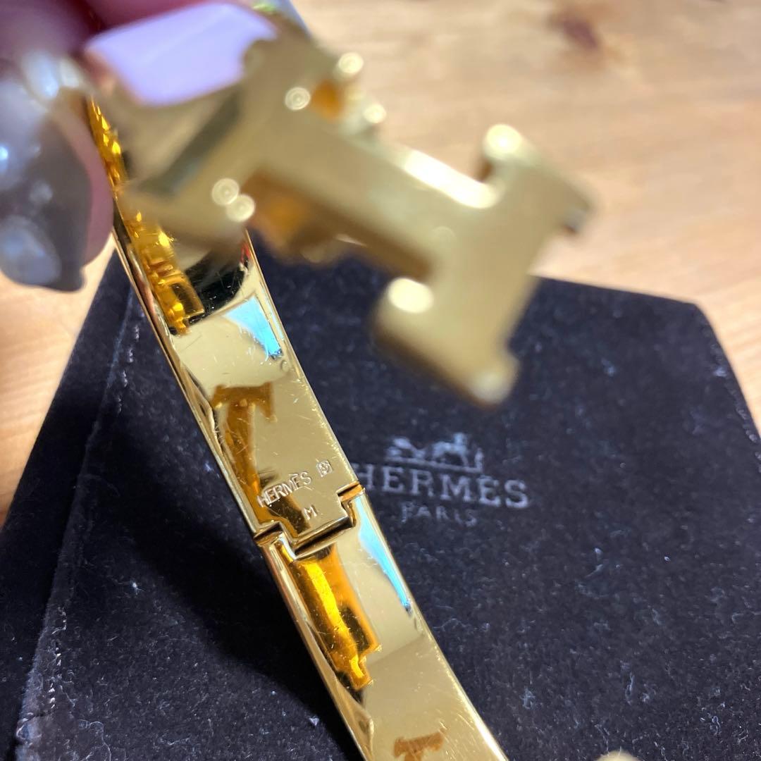 エルメス 美品バングル ピンク×ゴールド