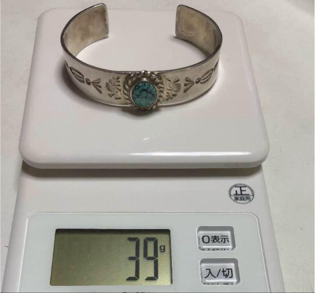 スパイダーウェブターコイズ　シルバーターコイズカフブレスレット