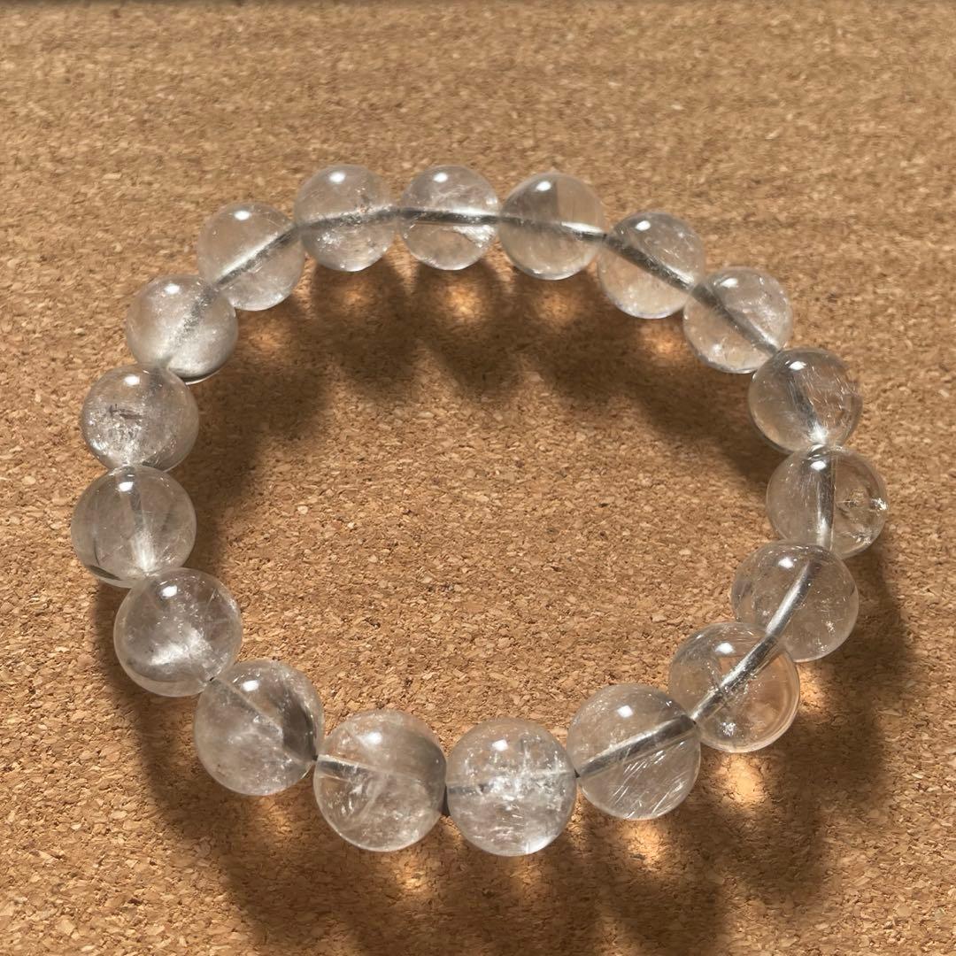 【虹入りあり】プラチナルチルクォーツ ブレス11.5㎜ 17.5㎝ 新春セール中