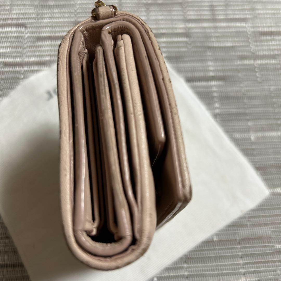 Dior ピンク三つ折り財布