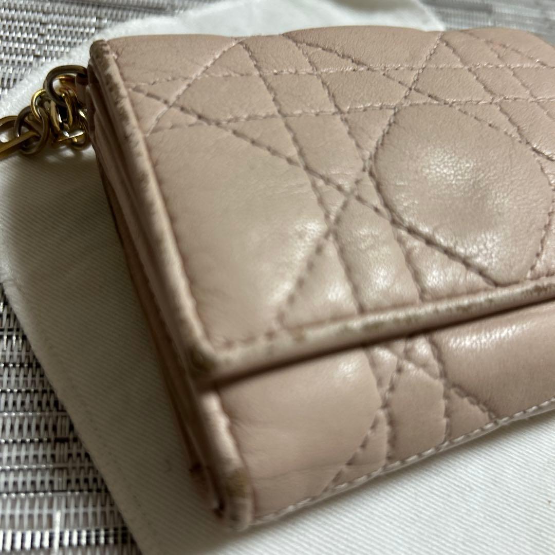 Dior ピンク三つ折り財布