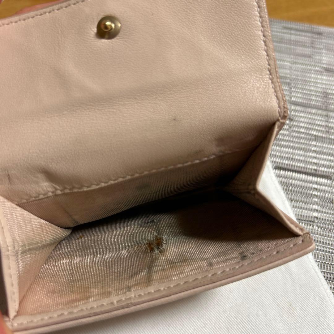 Dior ピンク三つ折り財布