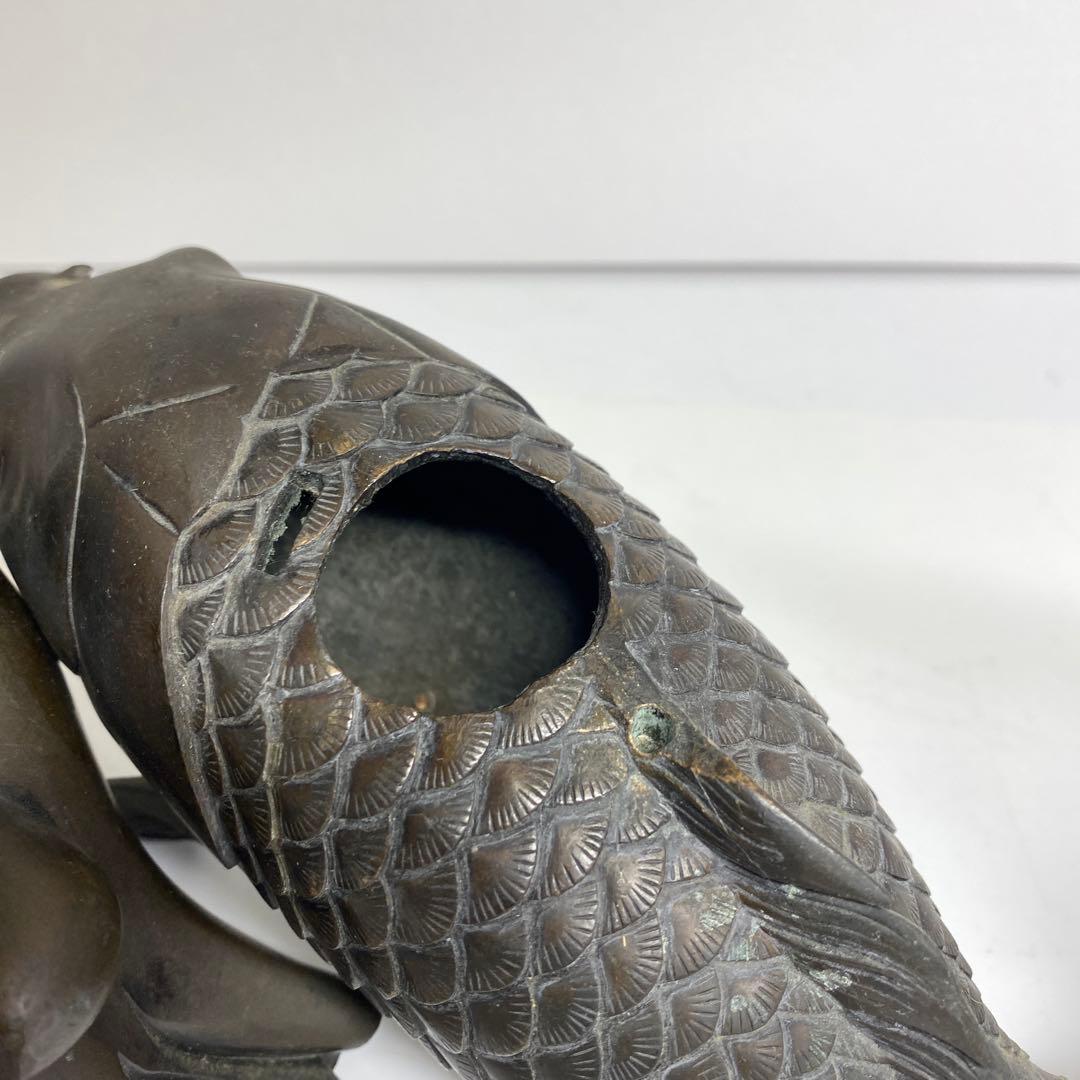 古銅　鯉仙人　大香炉　3859g トコサ　東さ7-1207②