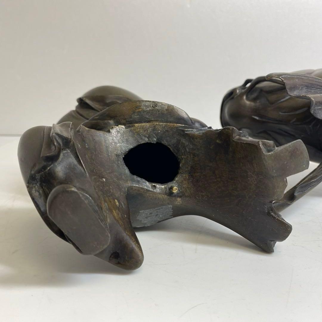 古銅　鯉仙人　大香炉　3859g トコサ　東さ7-1207②