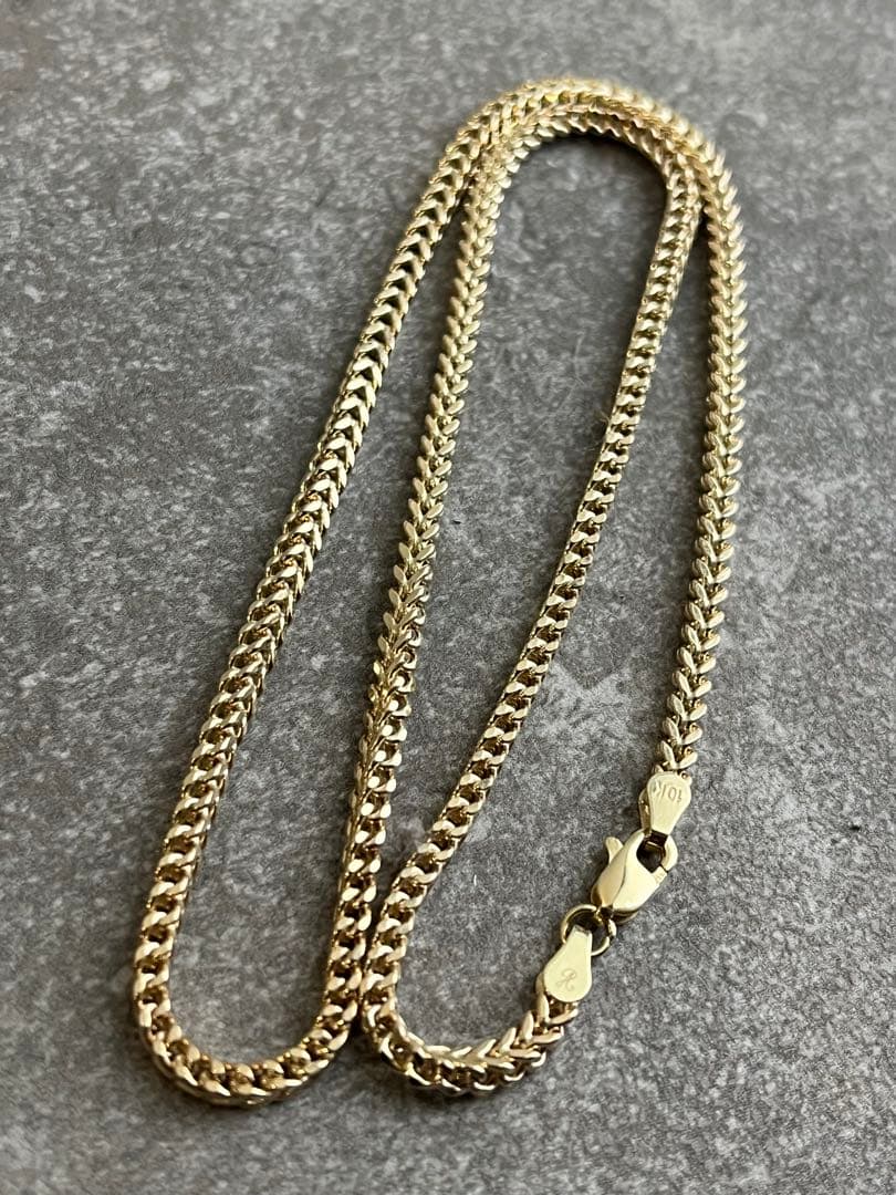 アヴァランチ 10K イエローゴールド フランクリンネックレス 幅2.8mm