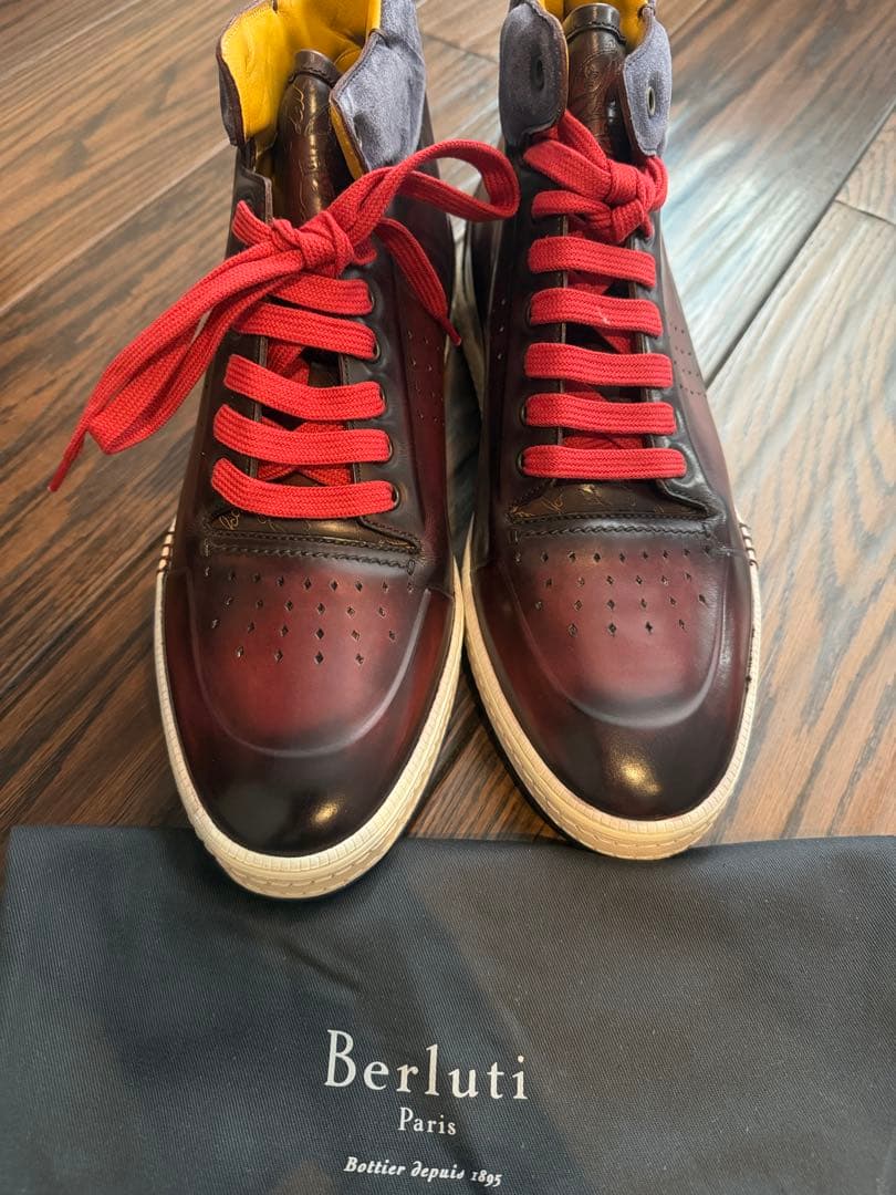 Berluti ダークレッド ハイカットスニーカー