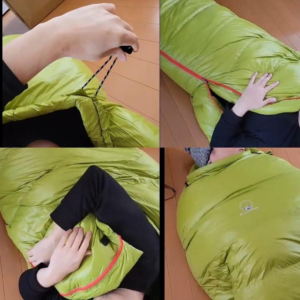 ★SALE★　高級ダウン使用　マミー型　寝袋 ダウンシュラフ　700g　レッド