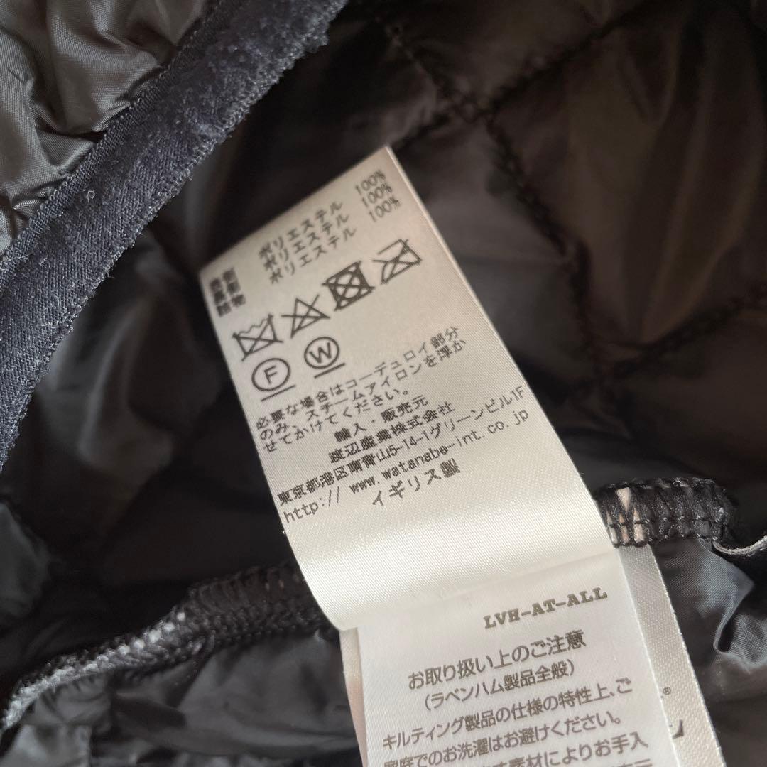 イギリス製【LAVENHAM】キルティング中綿ベスト　ダウンベスト　黒　S