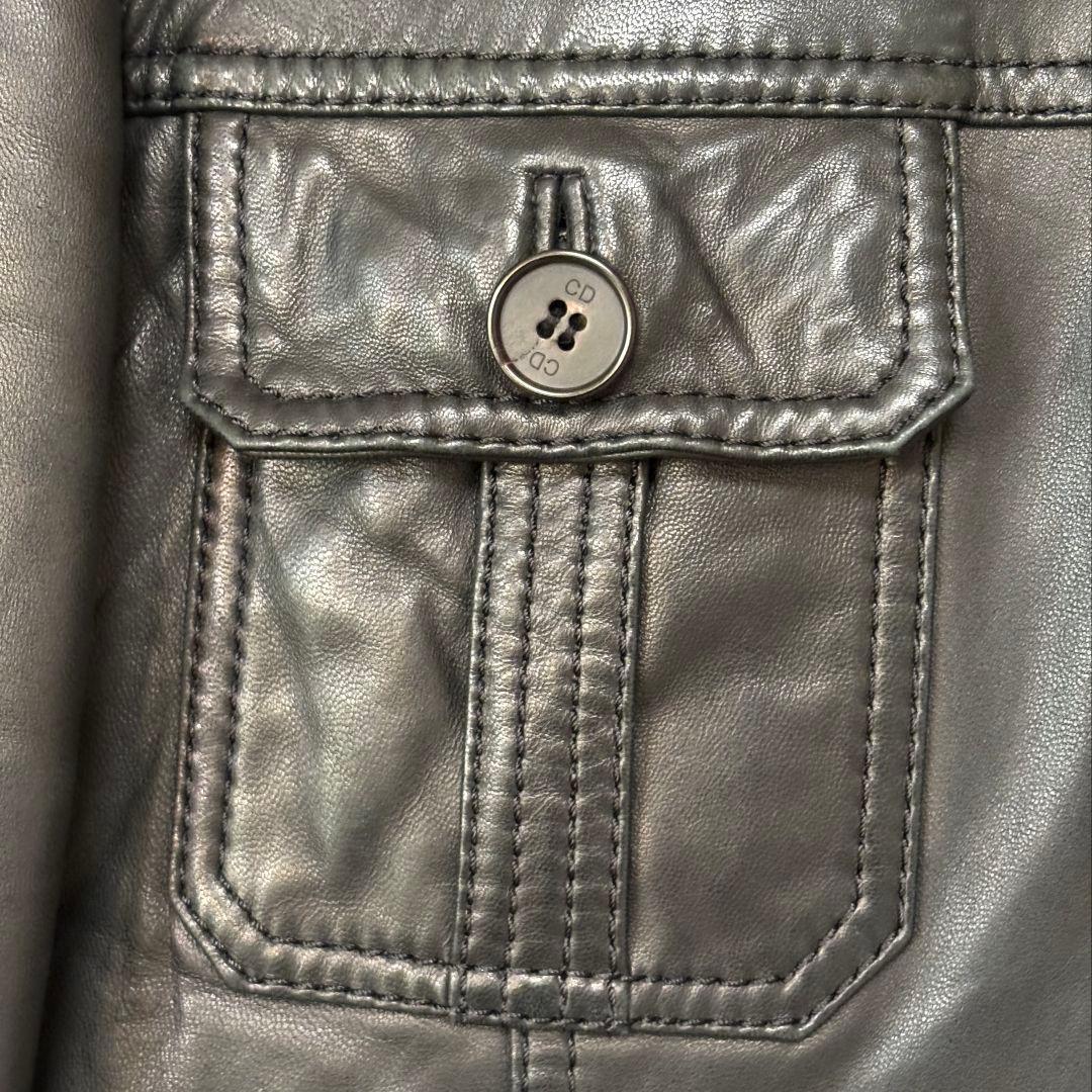 【訳あり】 スタッドオム レザージャケット ライダース 4ポケット ジップアップ