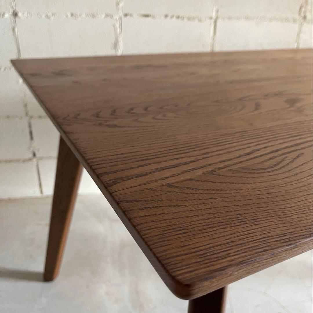 天然木オーク無垢材　ダイニングテーブル　テーパー角脚　斜め脚　北欧スタイル