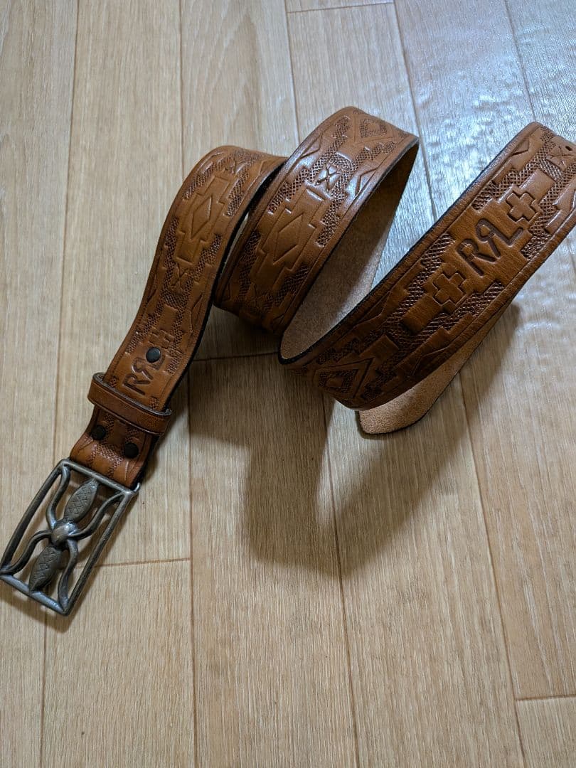 RRL エンボス加工レザーベルト　新品未使用
