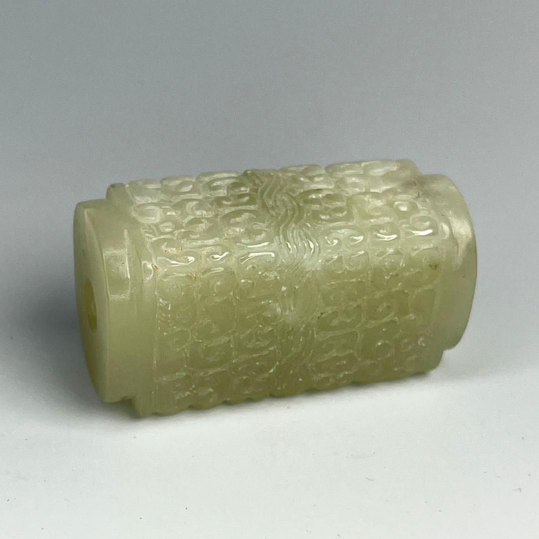 黄玉 如意文玉琮 和田玉 古玉 古玉擺件 中国古玩 中国美術 唐物骨董 G12