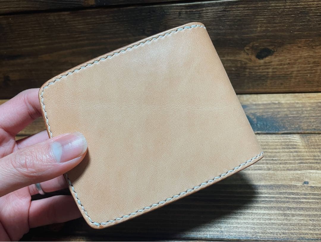 昭南多脂革 グレージング加工 ハーフウォレット