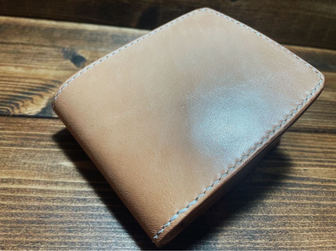 昭南多脂革 グレージング加工 ハーフウォレット