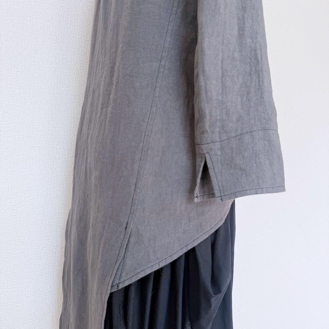 PRIDE 異素材ドッキング モードジャケット リネン×コットン ドレープ