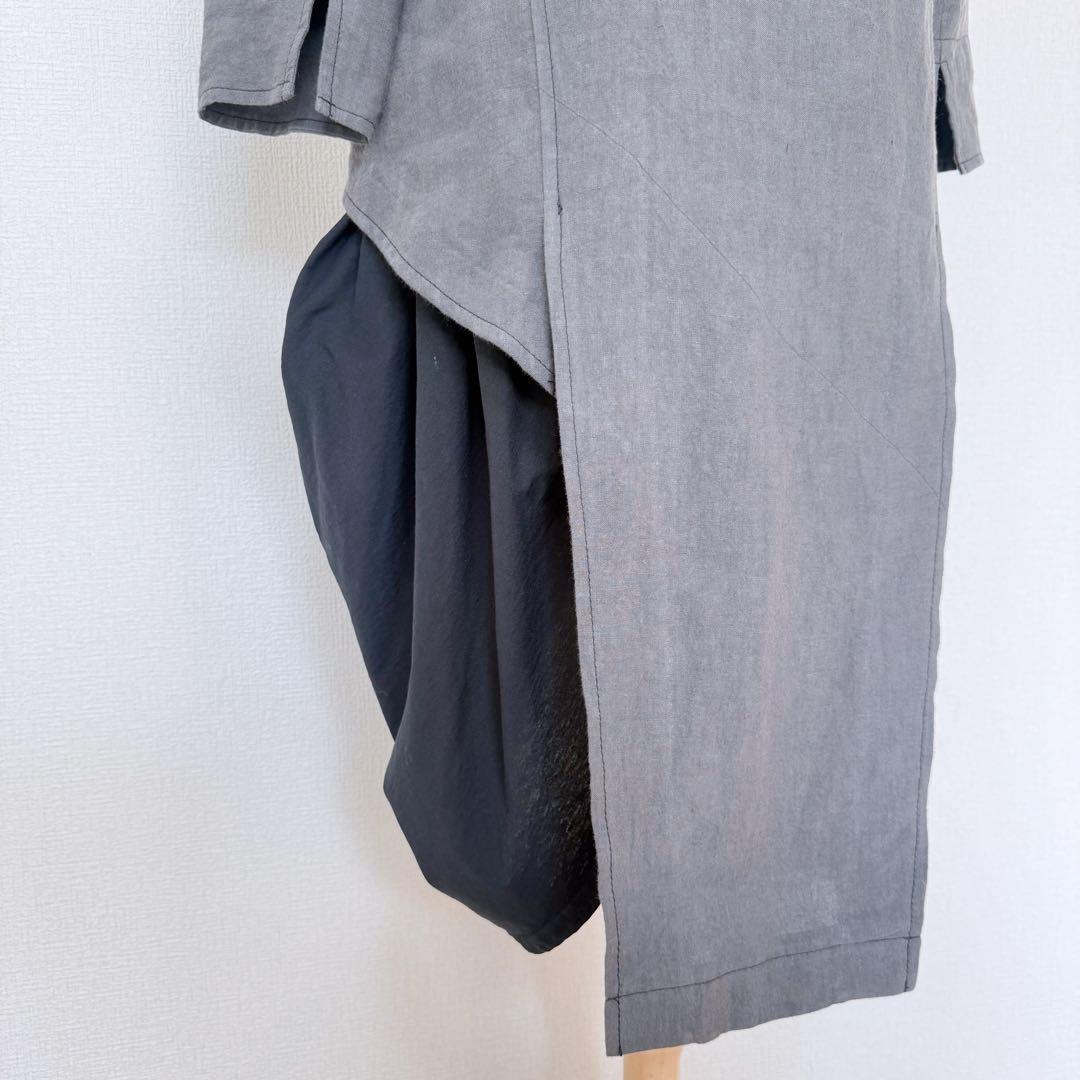 PRIDE 異素材ドッキング モードジャケット リネン×コットン ドレープ