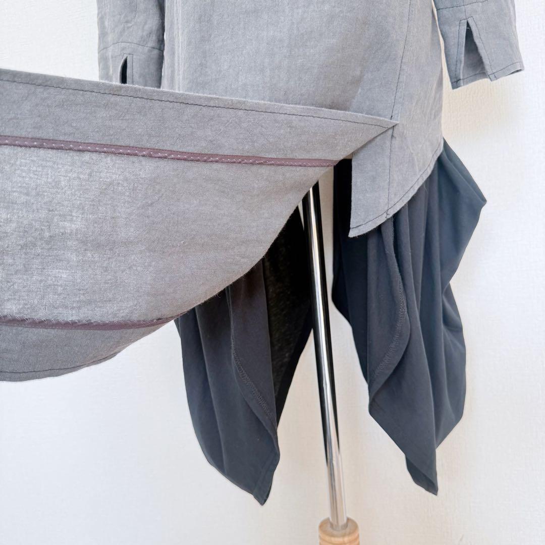 PRIDE 異素材ドッキング モードジャケット リネン×コットン ドレープ