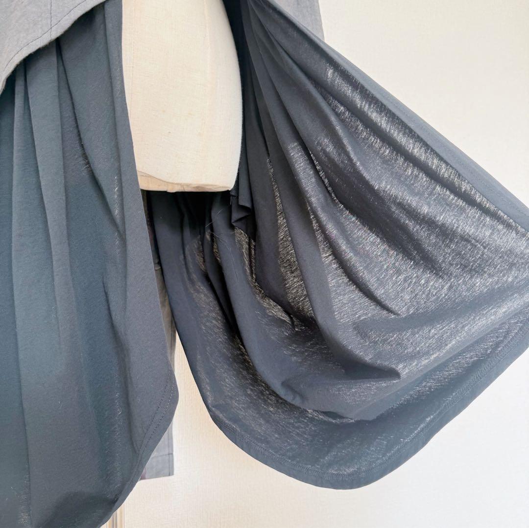 PRIDE 異素材ドッキング モードジャケット リネン×コットン ドレープ