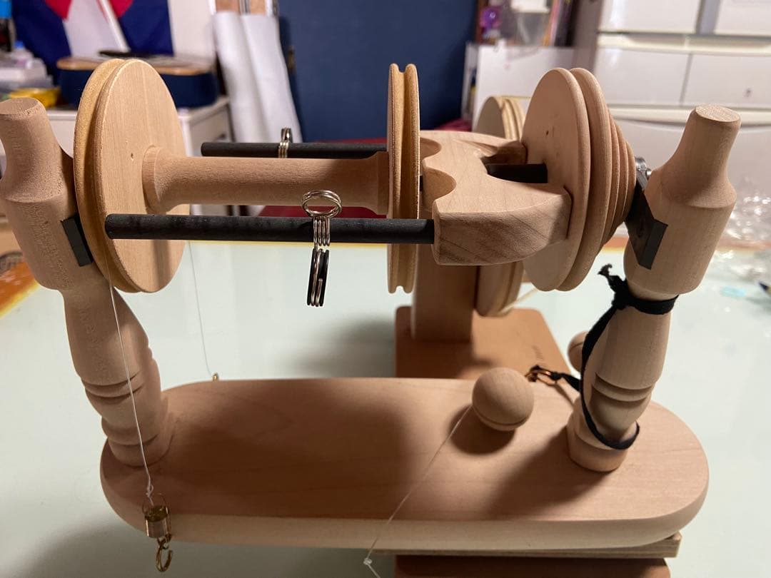 La mer ラメール　木製スピンドル 糸紡ぎ　糸撚り機　糸より