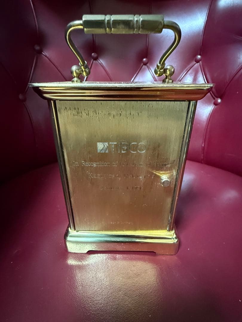 Tiffany & Co. Portfolio真鍮置き時計ドイツ製高12cm動作