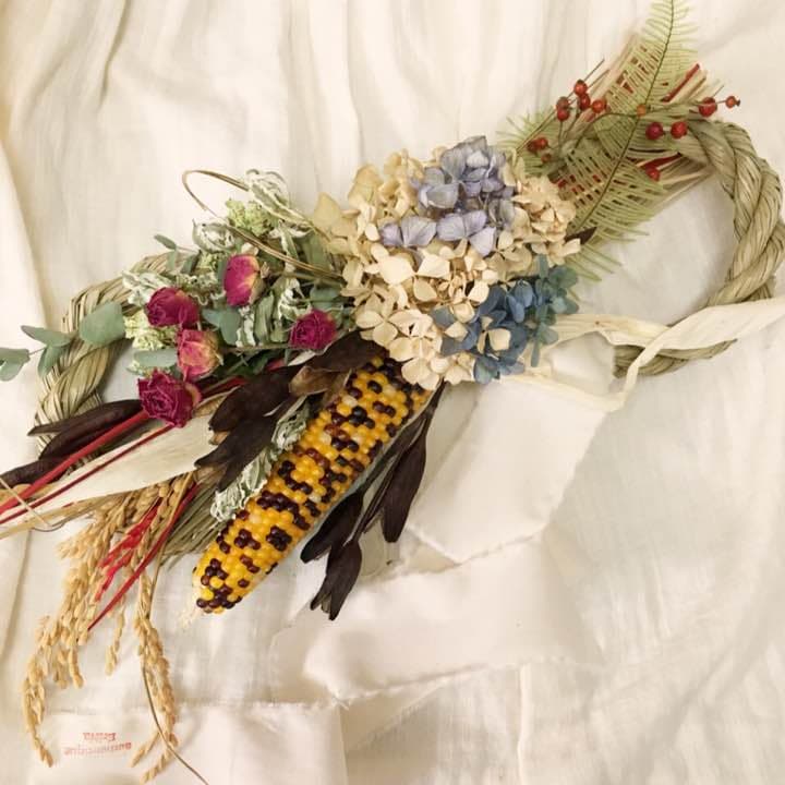 23しめ縄しめ飾り正月飾り ドライフラワー スワッグ インテリア 雑貨