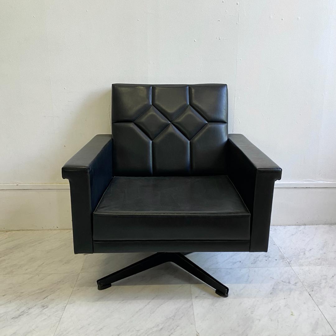 マルニ木工 ヴィンテージ 1人掛け シングルソファ 回転 ロビーチェア 希少 ①