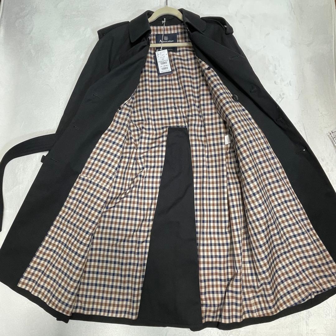 【新品タグ付】アクアスキュータム キングスゲート トレンチ 黒 M 定価20万円