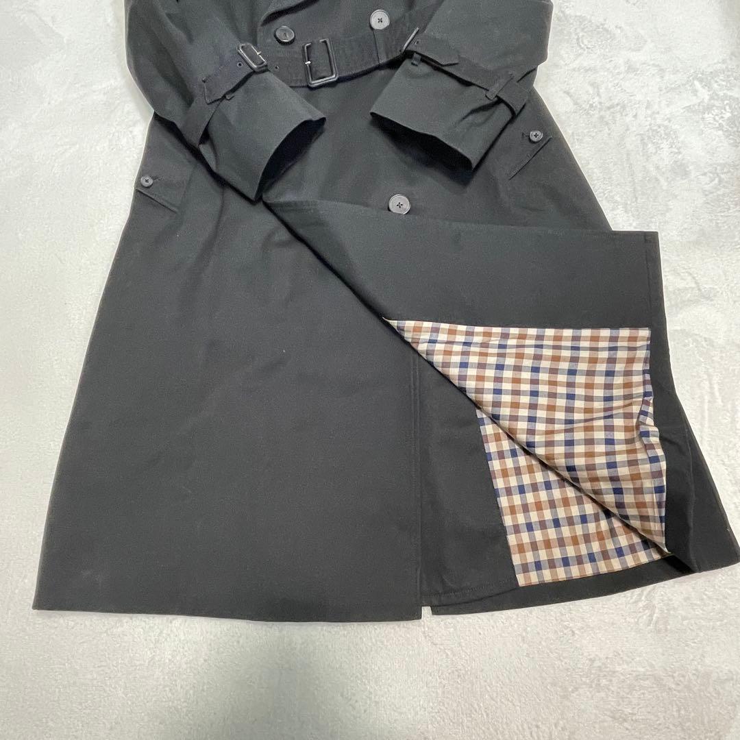 【新品タグ付】アクアスキュータム キングスゲート トレンチ 黒 M 定価20万円