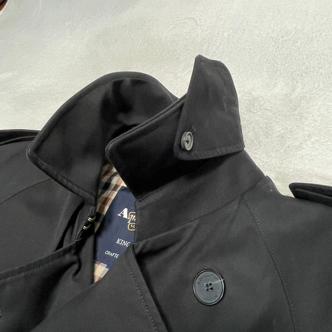 【新品タグ付】アクアスキュータム キングスゲート トレンチ 黒 M 定価20万円