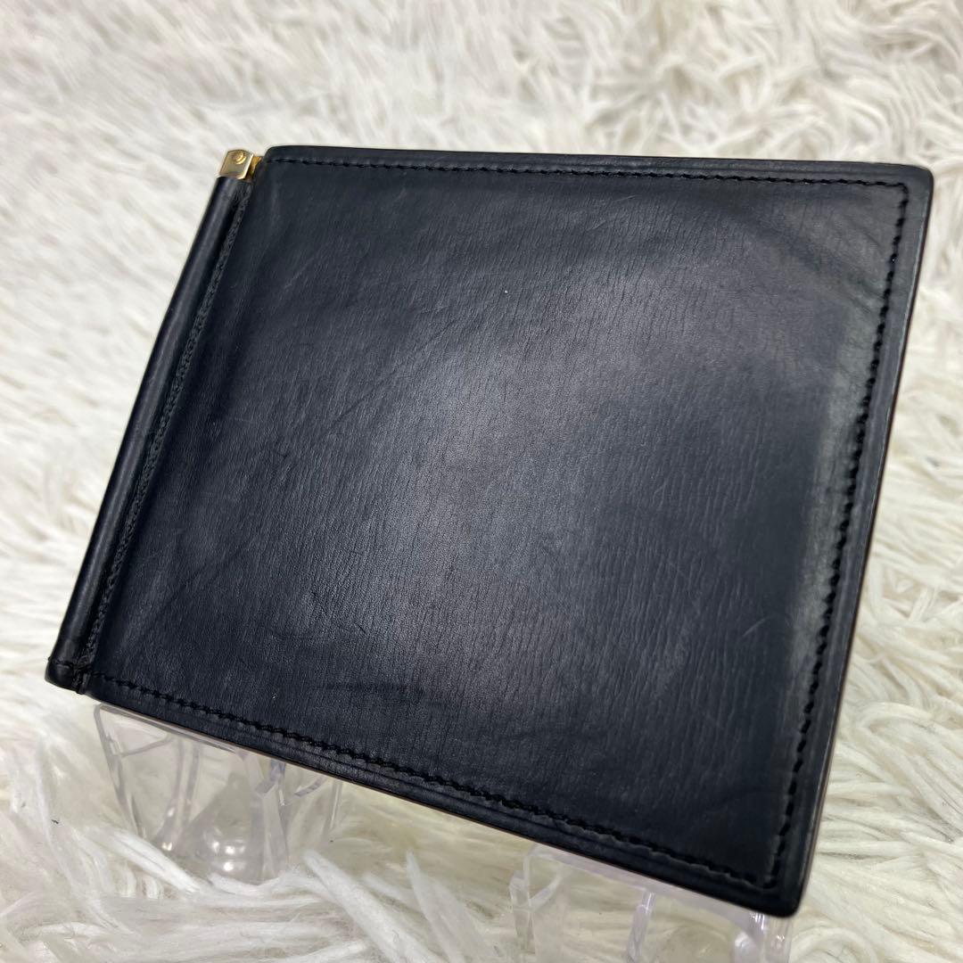 美品✨ガンゾ　GANZO マネークリップ　黒　レザー