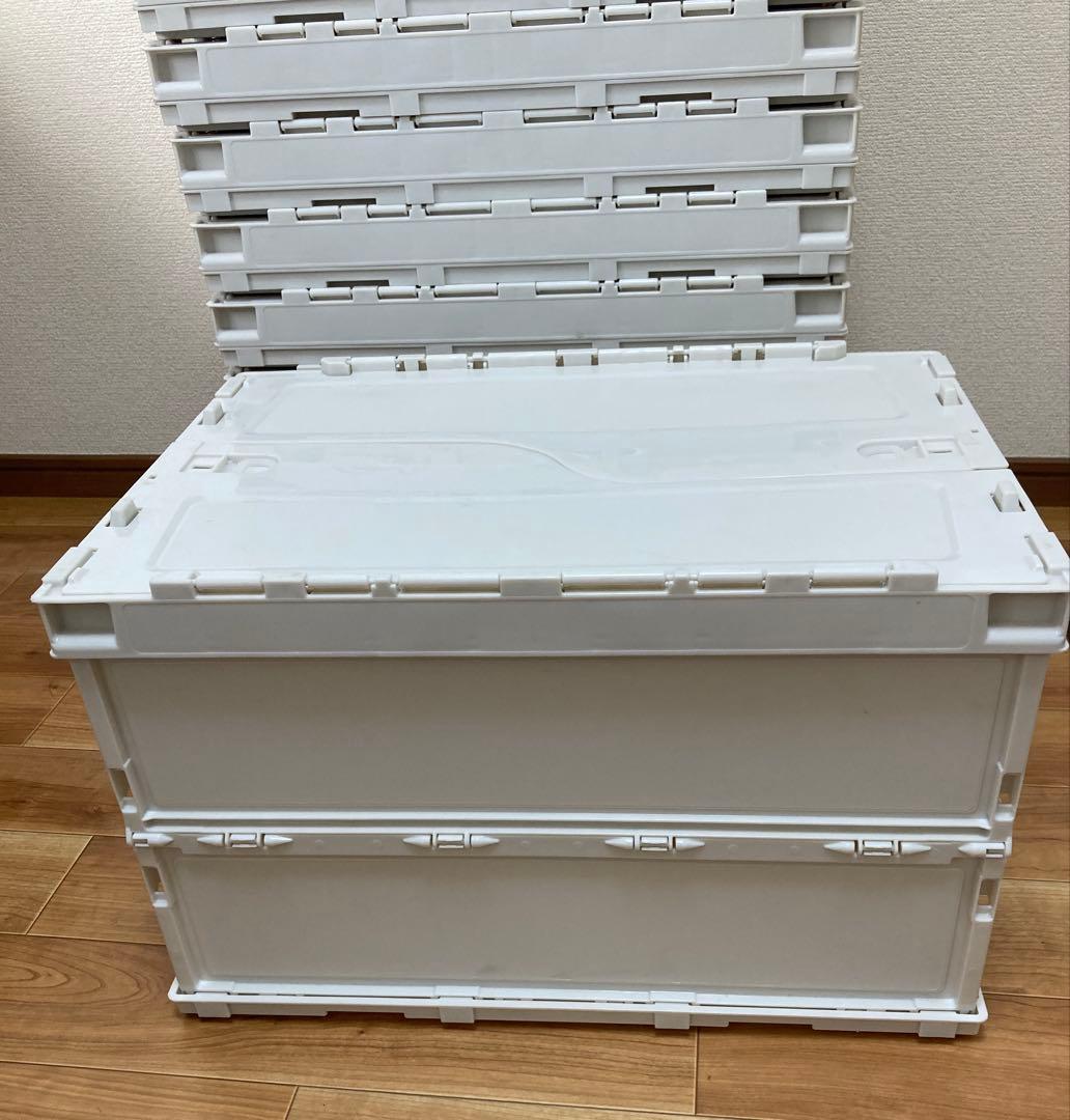 エコン　カラーオリコン ふた一体型50Lオフホワイト10個　台車は別