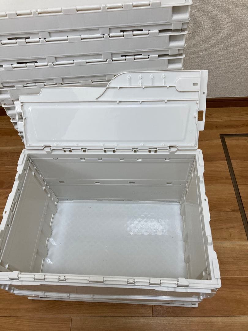 エコン　カラーオリコン ふた一体型50Lオフホワイト10個　台車は別