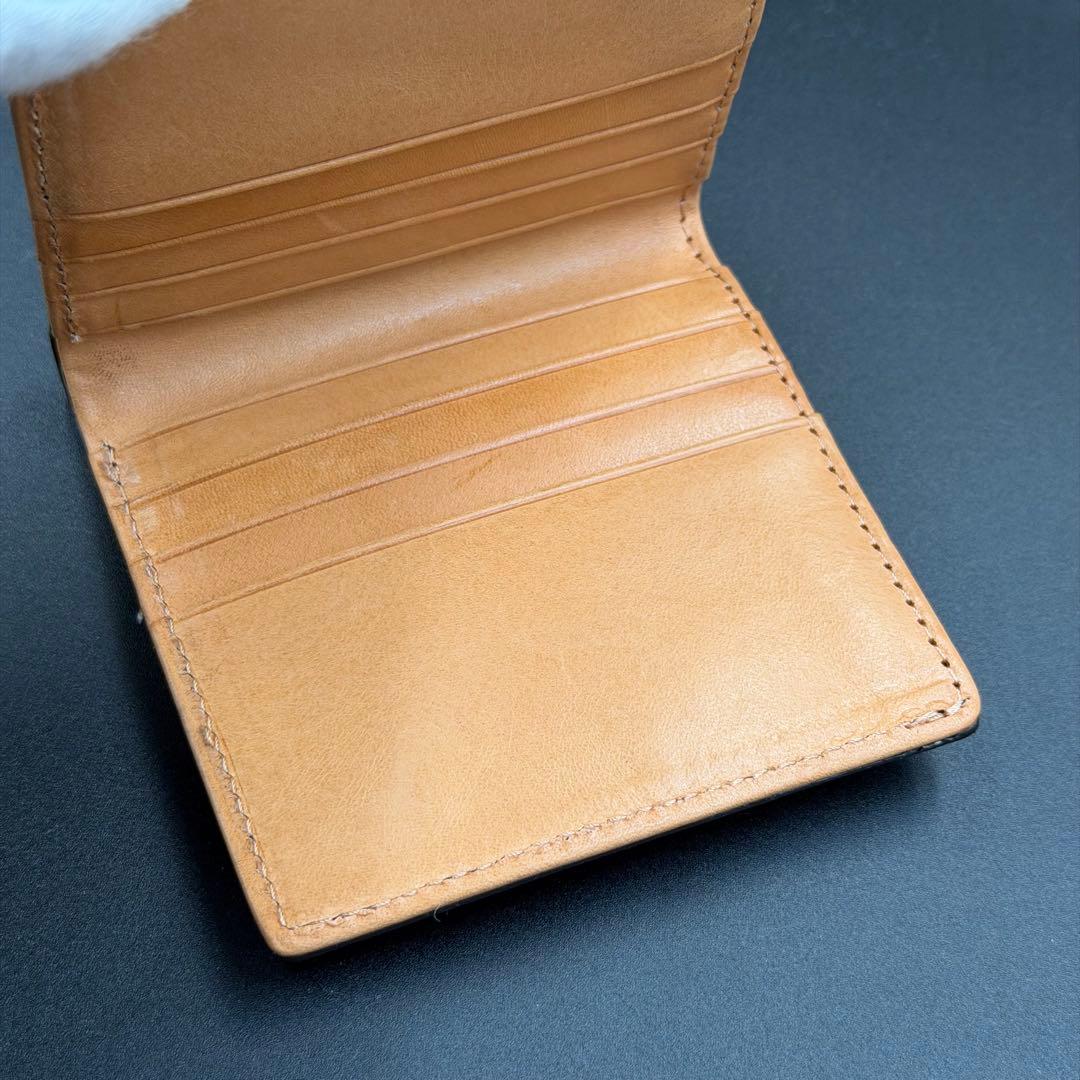 【未使用】ROCADO社 ロカド シェルコードバン 二つ折り財布 ネイビー 濃紺