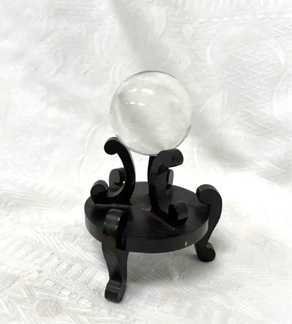美品☆水晶玉　37mm 台座付き